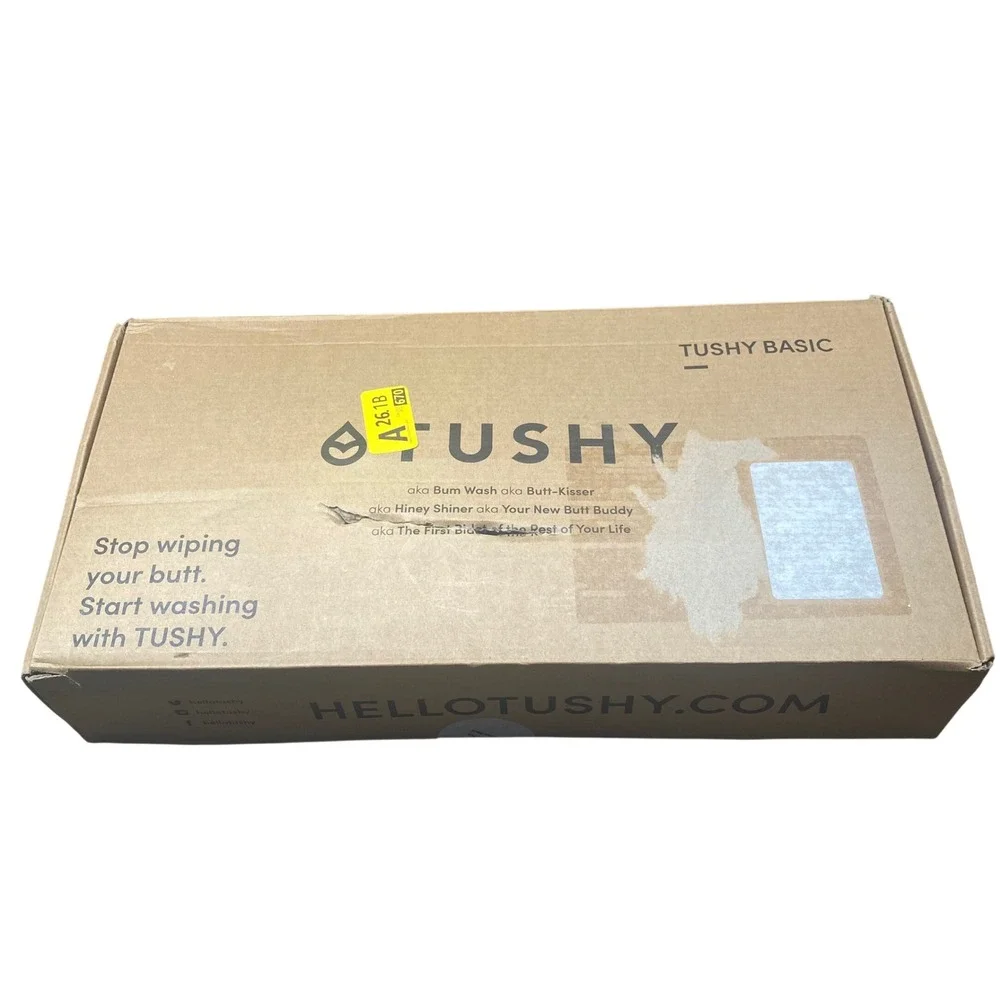 Tushy Basic 2.0 Bidet Toilet Seat Attachment White Bamboo Knob 706970327184 NEW